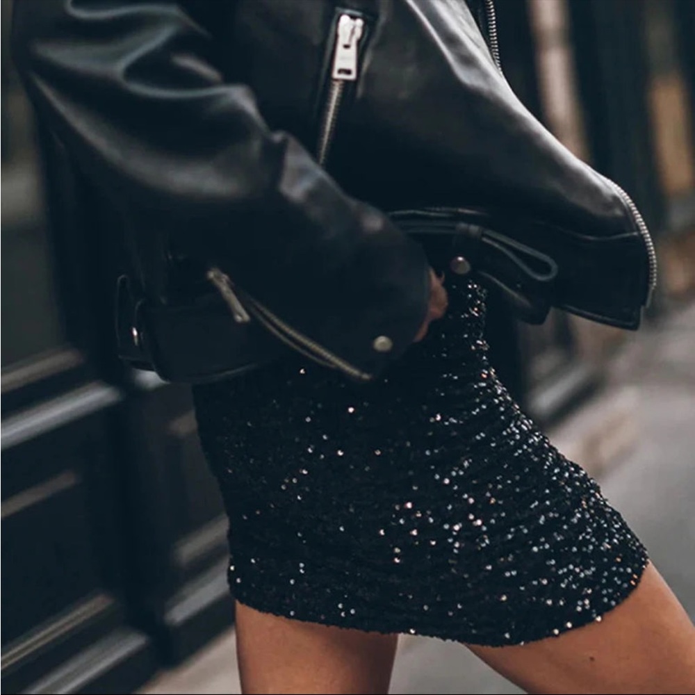 Sparkly Short Hip Wrap Skirt